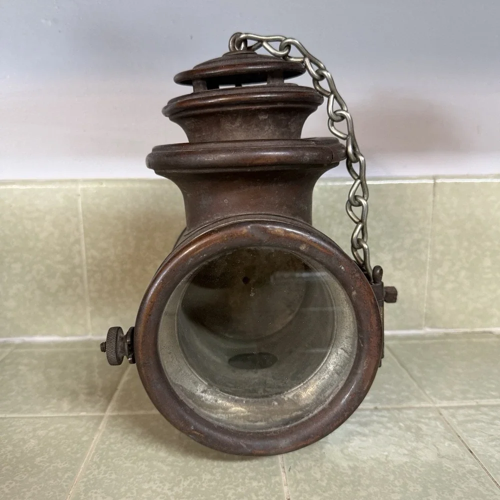 Antique Dietz Union Kerosene Driving Lamp Lantern Circa 1906 Side Mounts CLAMP
